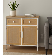 Aparador Nola – Mueble natural con estructura blanca