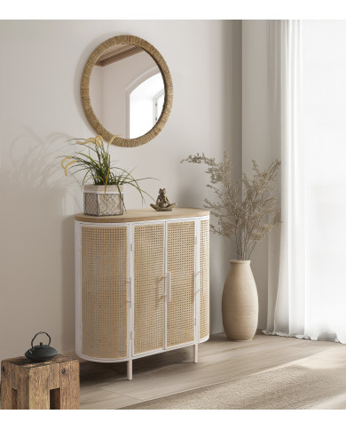 Aparador Maya – Diseño vintage ovalado con estructura metálica