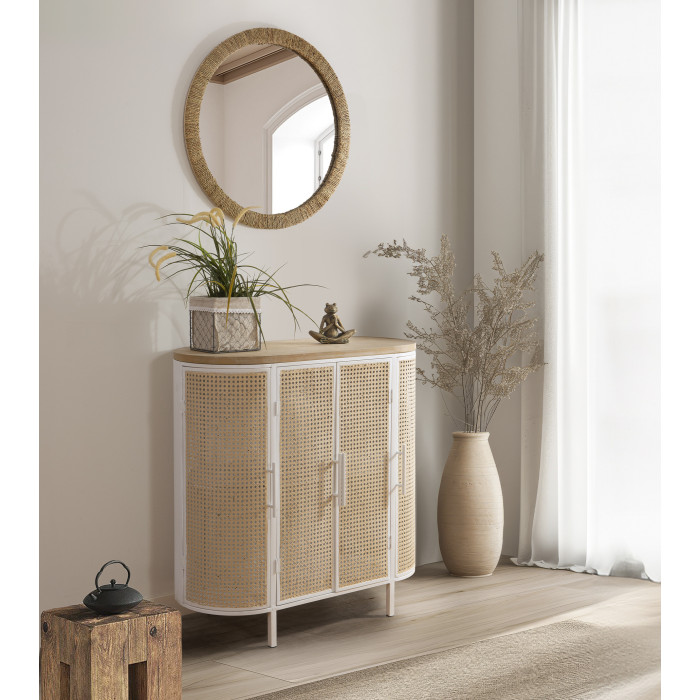 Aparador Maya – Diseño vintage ovalado con estructura metálica