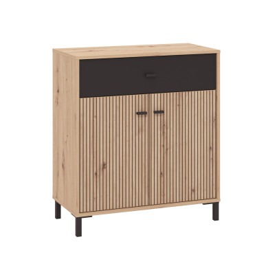 Aparador Avion – Mueble moderno con acabado roble y efecto alistonado Aparador Avion – Mueble moderno con acabado roble y efecto alistonado