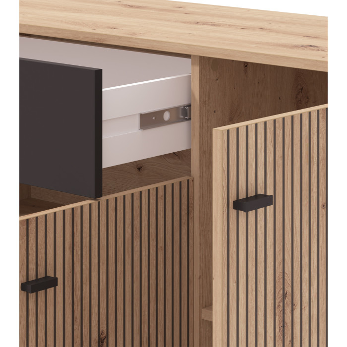 Aparador Avion – Mueble moderno con acabado roble y efecto alistonado