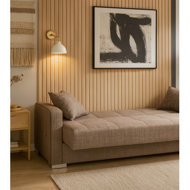 Sofá cama Torra – Con arcón, muelles y cojines incluidos Sofá cama Torra – Con arcón, muelles y cojines incluidos