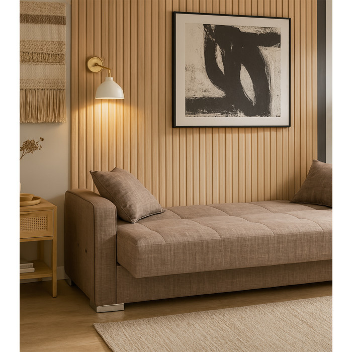 Sofá cama Torra – Con arcón, muelles y cojines incluidos