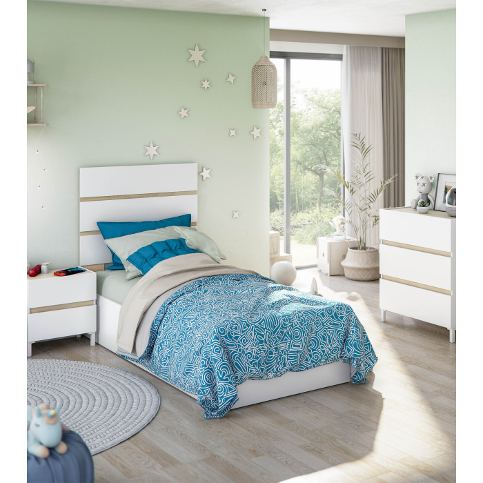 Cabezal Ébano cama 90 cm – Diseño moderno y fijación a pared