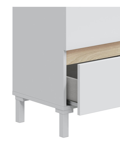 Mesita de noche Ébano– 2 cajones con guías metálicas y patas de ABS Mesita de noche Ébano– 2 cajones con guías metálicas y patas de ABS