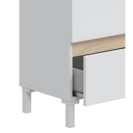 Mesita de noche Ébano– 2 cajones con guías metálicas y patas de ABS