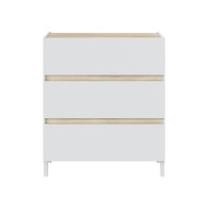 Cómoda Ébano 3 cajones – Con patas altas y fijación a pared