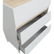 Cómoda Ébano 3 cajones – Con patas altas y fijación a pared