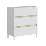 Cómoda Ébano 3 cajones – Con patas altas y fijación a pared