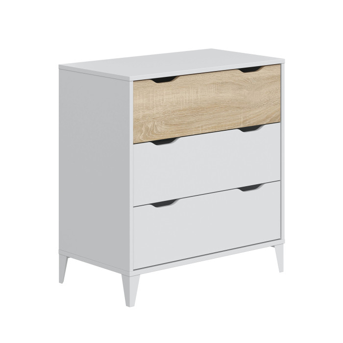 Cómoda Noive 3 cajones – Compacta con patas altas y guías metálicas