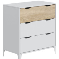 Cómoda Noive 3 cajones – Compacta con patas altas y guías metálicas