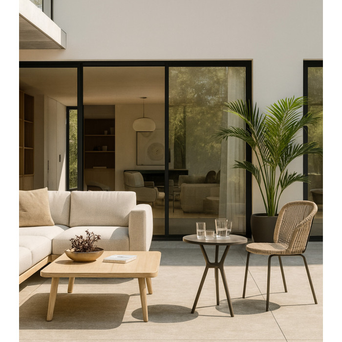 Mesa auxiliar Gaia – Redonda y ligera para exterior o interior