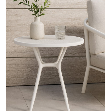 Mesa auxiliar Gaia – Redonda y ligera para exterior o interior