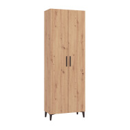 Zapatero Basile – Mueble alto con baldas regulables y acabado roble artisán