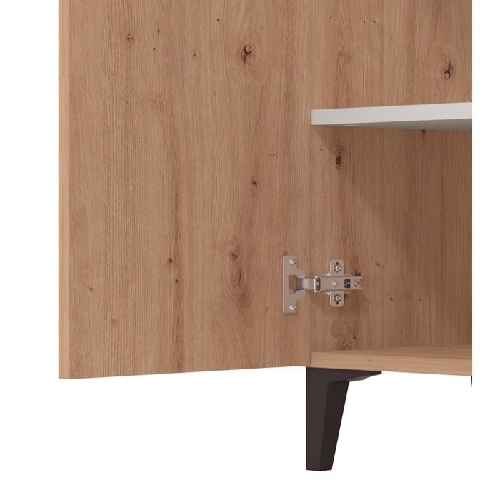 Zapatero Basile – Mueble alto con baldas regulables y acabado roble artisán