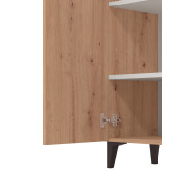 Zapatero Basile – Mueble alto con baldas regulables y acabado roble artisán