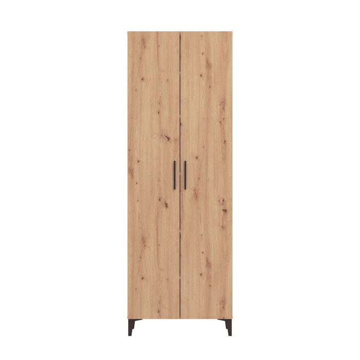 Zapatero Basile – Mueble alto con baldas regulables y acabado roble artisán