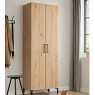 Zapatero Basile – Mueble alto con baldas regulables y acabado roble artisán