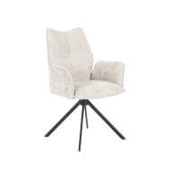 Silla Andrea con brazos – Tapizada y giratoria 180° con retorno