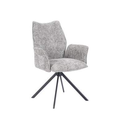 Silla Andrea con brazos – Tapizada y giratoria 180° con retorno