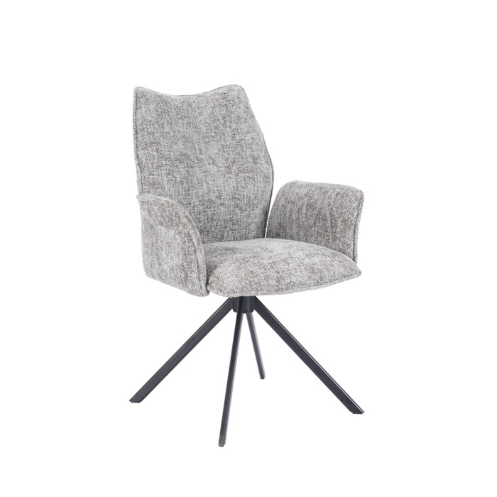 Silla Andrea con brazos – Tapizada y giratoria 180° con retorno