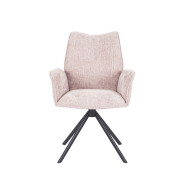 Silla Andrea con brazos – Tapizada y giratoria 180° con retorno