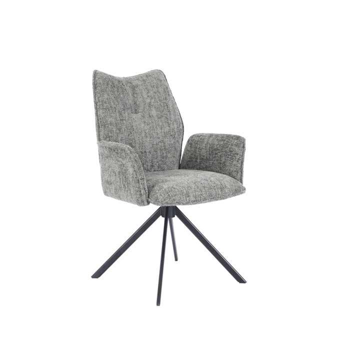 Silla Andrea con brazos – Tapizada y giratoria 180° con retorno