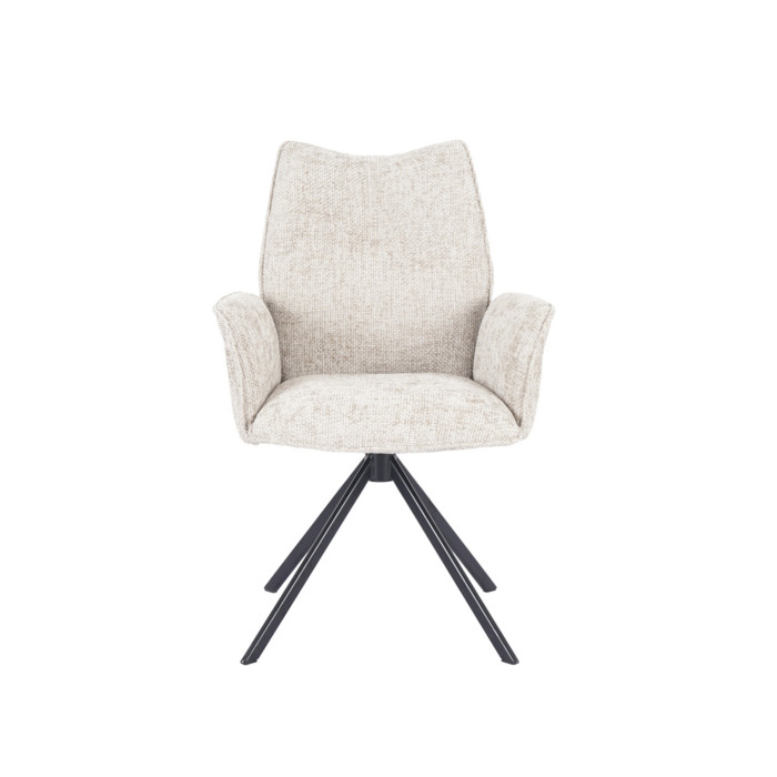 Silla Andrea con brazos – Tapizada y giratoria 180° con retorno