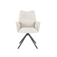 Silla Andrea con brazos – Tapizada y giratoria 180° con retorno