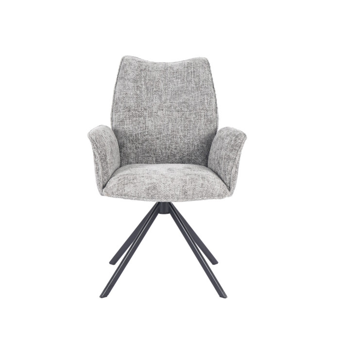 Silla Andrea con brazos – Tapizada y giratoria 180° con retorno