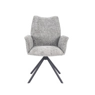 Silla Andrea con brazos – Tapizada y giratoria 180° con retorno