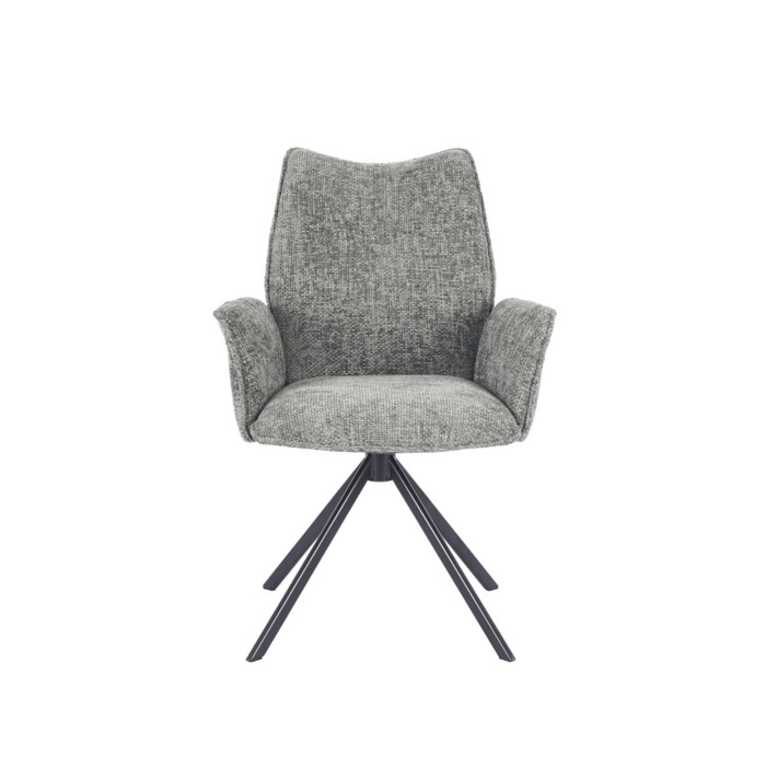 Silla Andrea con brazos – Tapizada y giratoria 180° con retorno