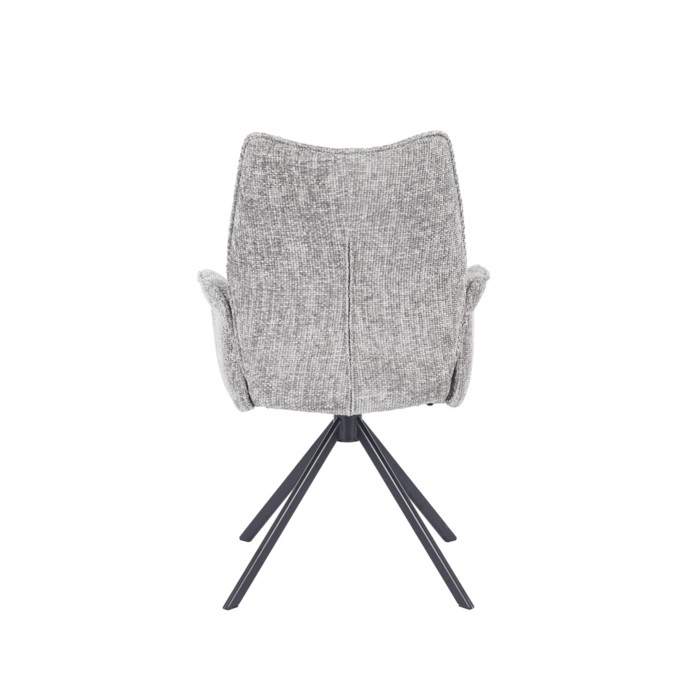 Silla Andrea con brazos – Tapizada y giratoria 180° con retorno