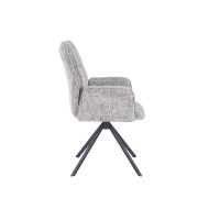 Silla Andrea con brazos – Tapizada y giratoria 180° con retorno