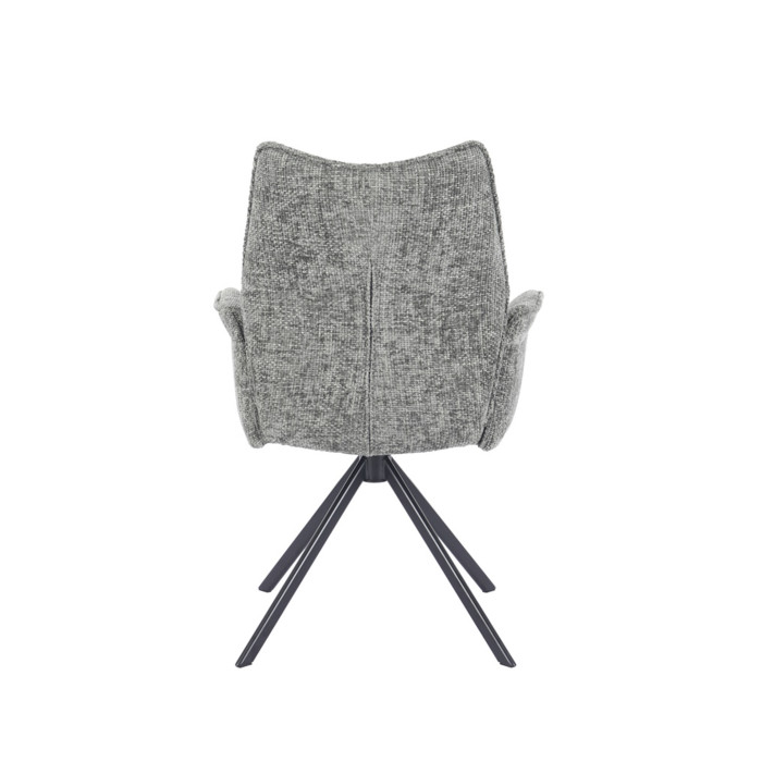 Silla Andrea con brazos – Tapizada y giratoria 180° con retorno