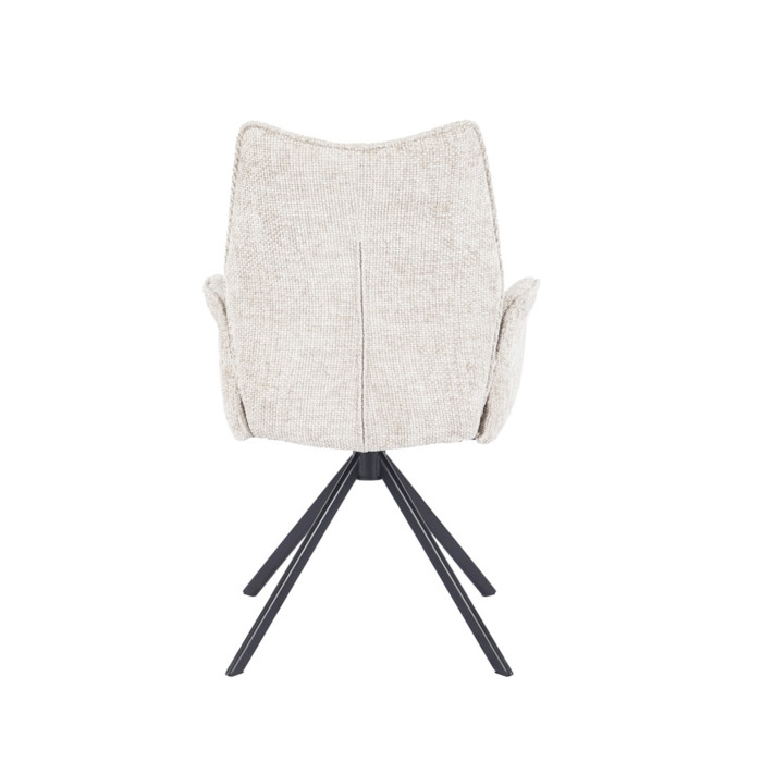 Silla Andrea con brazos – Tapizada y giratoria 180° con retorno