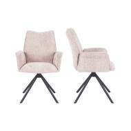 Silla Andrea con brazos – Tapizada y giratoria 180° con retorno