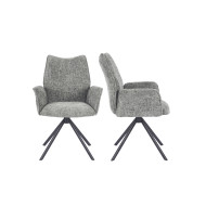 Silla Andrea con brazos – Tapizada y giratoria 180° con retorno