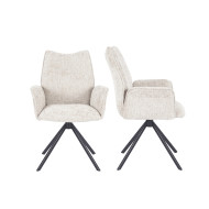 Silla Andrea con brazos – Tapizada y giratoria 180° con retorno