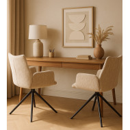 Silla Andrea con brazos – Tapizada y giratoria 180° con retorno