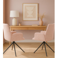 Silla Andrea con brazos – Tapizada y giratoria 180° con retorno