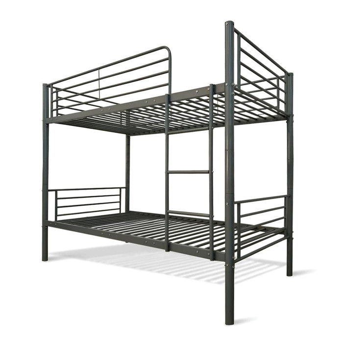 Litera Finy metálica – 2 camas de 90x190 cm con escalera y baranda