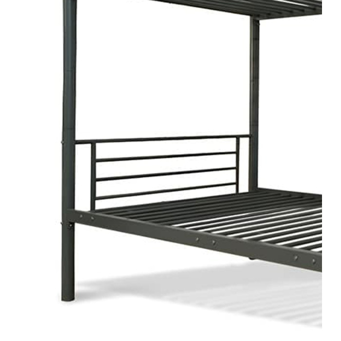 Litera Finy metálica – 2 camas de 90x190 cm con escalera y baranda