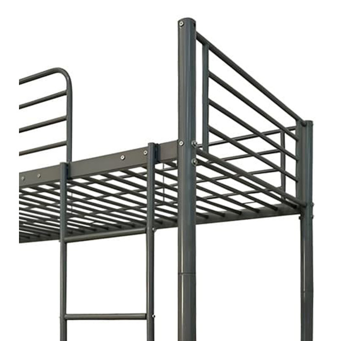 Litera Finy metálica – 2 camas de 90x190 cm con escalera y baranda