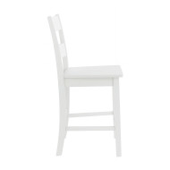 Taburete Tole – Taburete de madera lacada blanco para cocina o bar