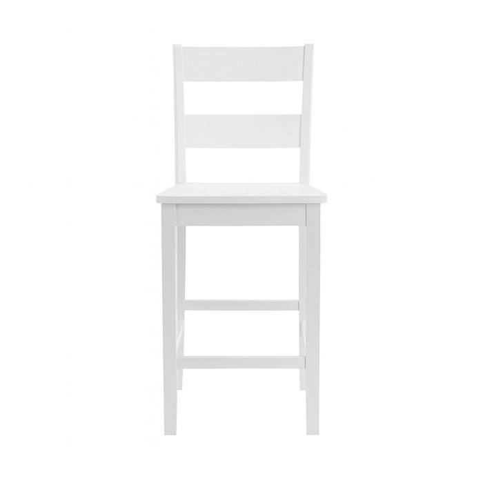 Taburete Tole – Taburete de madera lacada blanco para cocina o bar