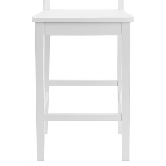 Taburete Tole – Taburete de madera lacada blanco para cocina o bar