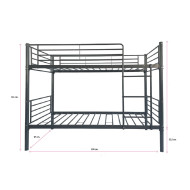 Litera Finy metálica – 2 camas de 90x190 cm con escalera y baranda