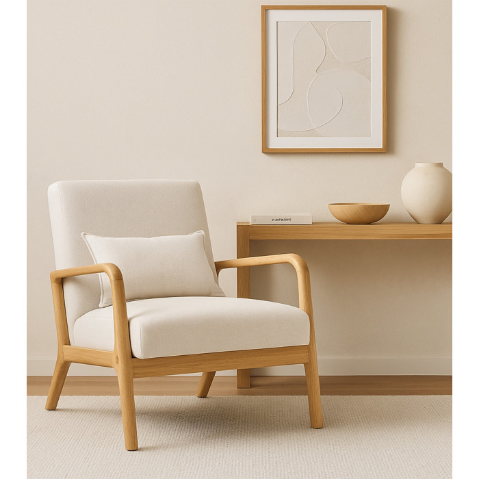 Butaca Nicole nórdica con cojín lumbar – Tapizado antimanchas