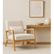 Butaca Nicole nórdica con cojín lumbar – Tapizado antimanchas